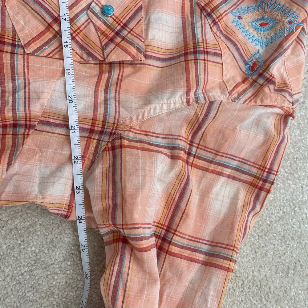 Women's Wrangler Retro Embroidered Western Snap Plaid Shirt XXL - Picture 7 of 8